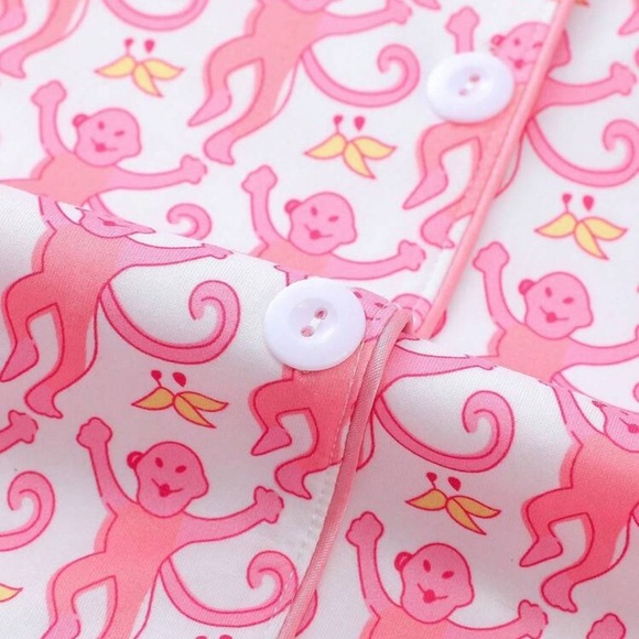 Amazon Pink and White Patterned Pajama Set - Picture 3 of 5